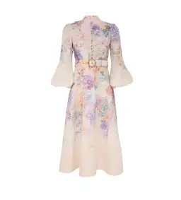 Zimmermann Dawning Buttoned Midi Dress Multi Hydrangea Size 3/AU 14 for rent on The Volte - image 1