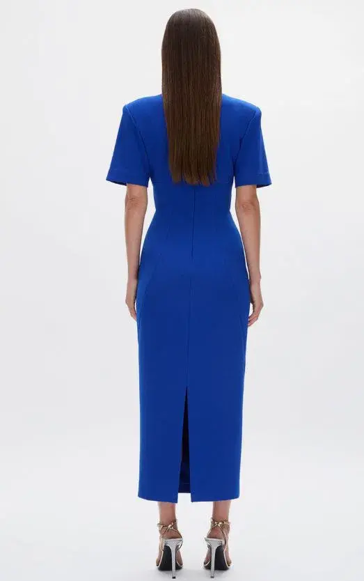 Rachel Gilbert Dover Short Sleeve Dress in Cobalt Size 12 for rent on The Volte - main image