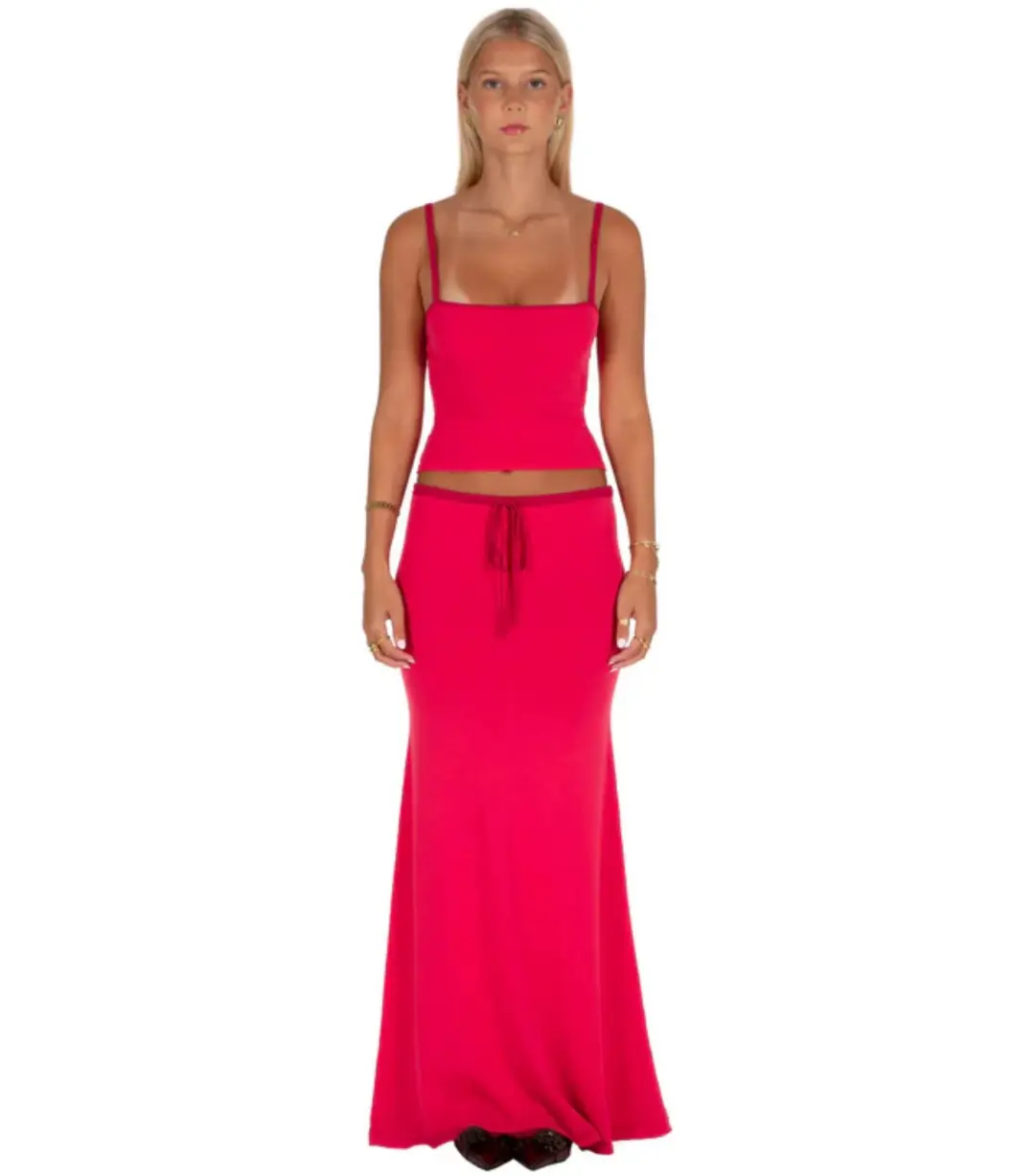 I am Delilah Lilly Tank and Maxi Skirt Set Red Size AU 8 for rent on The Volte - main image