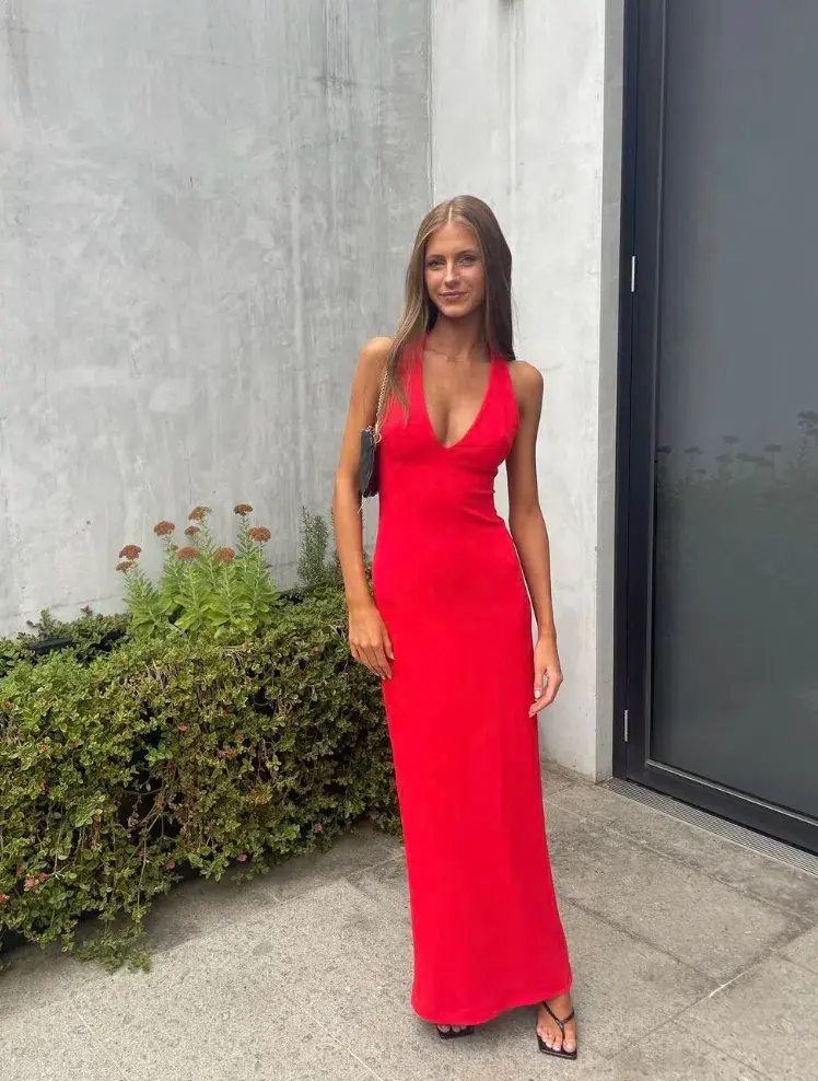 Effie Kats Eiza Gown Red Size AU 8 for rent on The Volte - main image