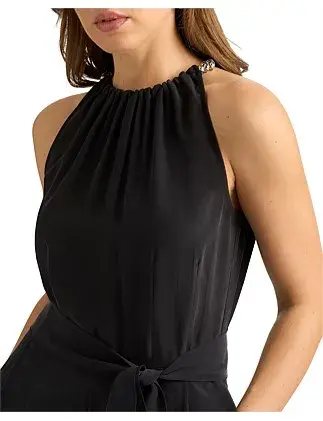 David Lawrence Gisele Silk Jumpsuit Black Size 14/L for rent on The Volte - main image