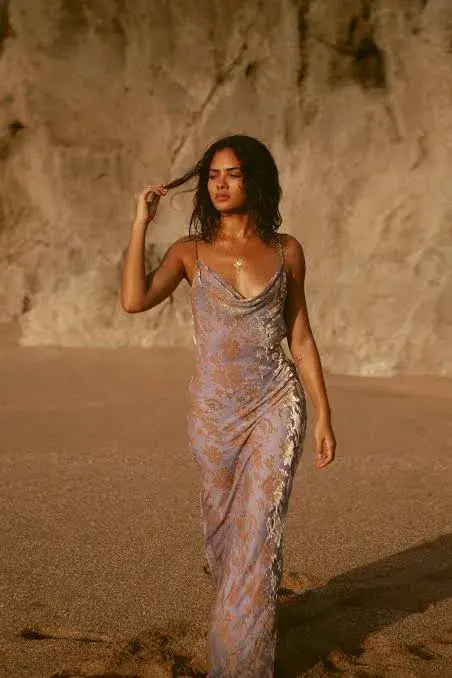 Rat & Boa Athena Purple Lilac Silk Maxi Dress Size S - Au 8-10 for rent on The Volte - main image