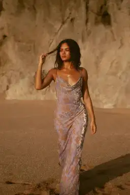 Rat & Boa Athena Purple Lilac Silk Maxi Dress Size S - Au 8-10 for rent on The Volte - image 3