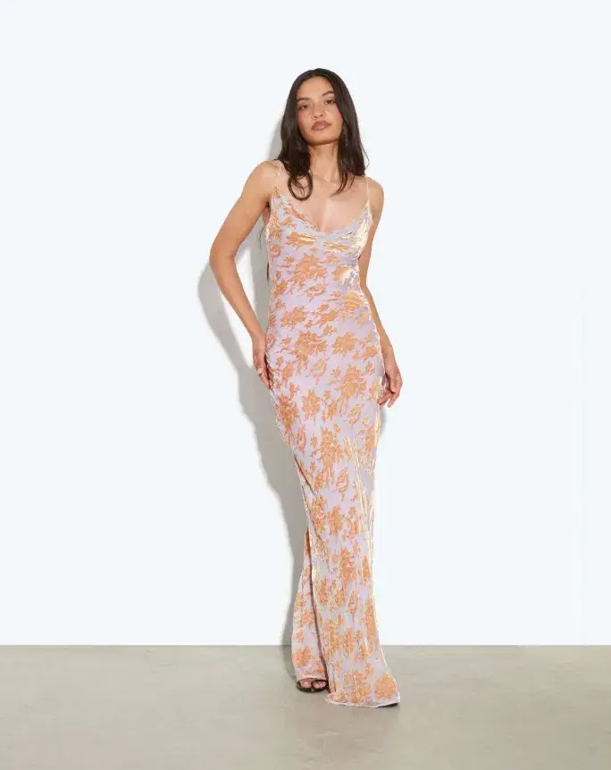 Rat & Boa Athena Purple Lilac Silk Maxi Dress Size S - Au 8-10 for rent on The Volte - main image