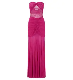 Meshki Khadijah Lace And Mesh Maxi Dress in Dragonfruit Size S / AU 8 for rent on The Volte - image 5