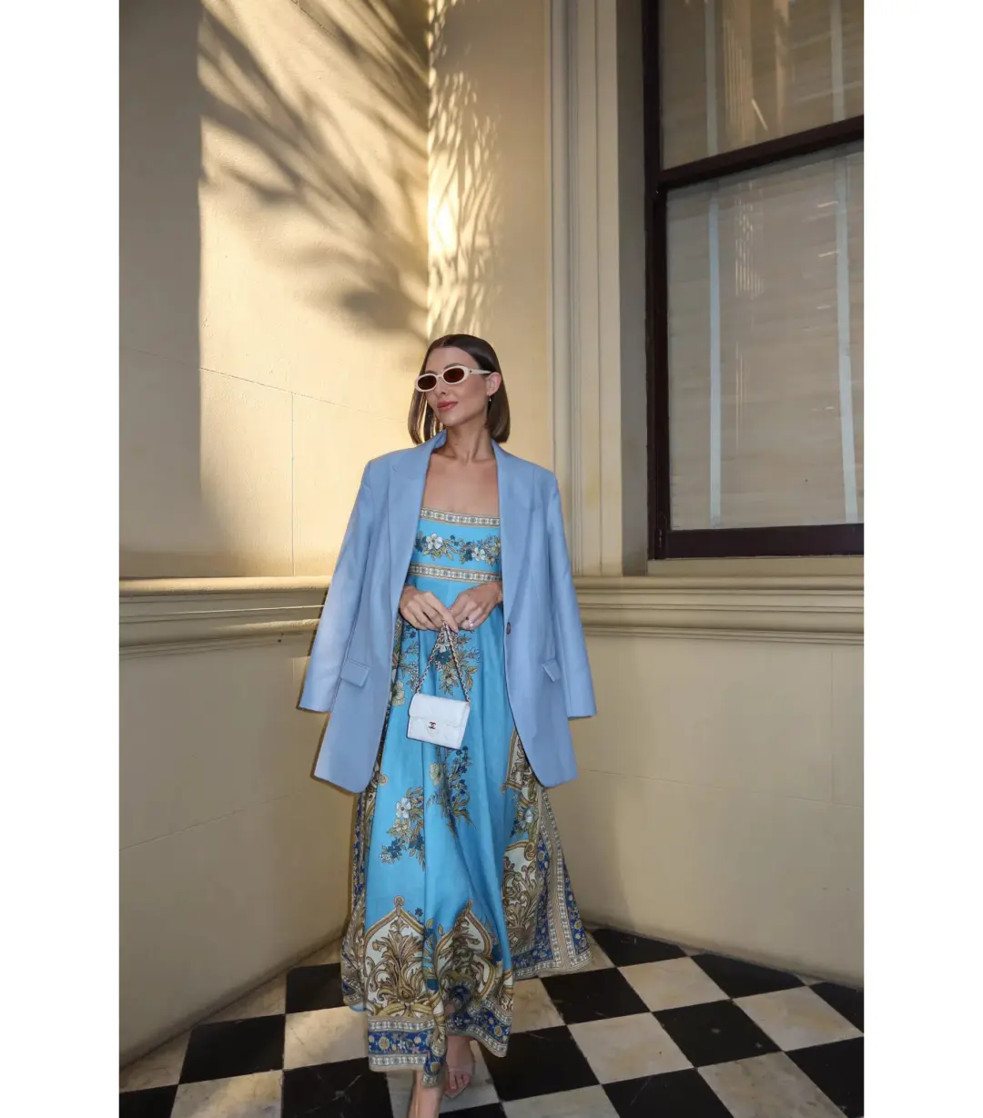 Alemais x La Sirena Boutique Exclusive Cassie Sundress Blue Print Size AU 10 for rent on The Volte - main image