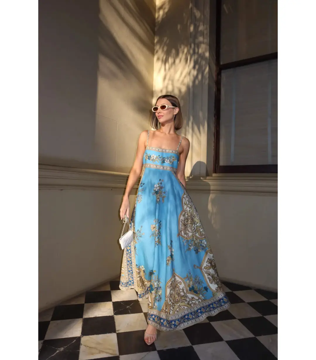 Alemais x La Sirena Boutique Exclusive Cassie Sundress Blue Print Size AU 10 for rent on The Volte - main image