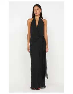 Bec & Bridge Soneva Wrap Maxi Dress Black Size 8 for rent on The Volte - image 1