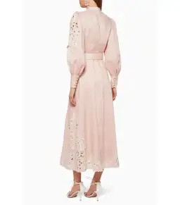 Zimmermann Freja Embroidered Midi Dress Pink Size AU 12 for rent on The Volte - image 2