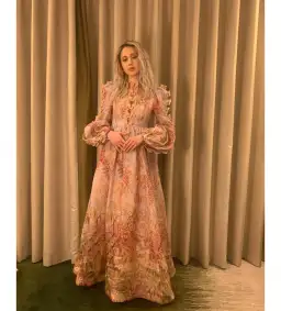 Zimmermann Botanica Butterfly Gown Pink Floral Size 0/AU 8 for rent on The Volte - image 2