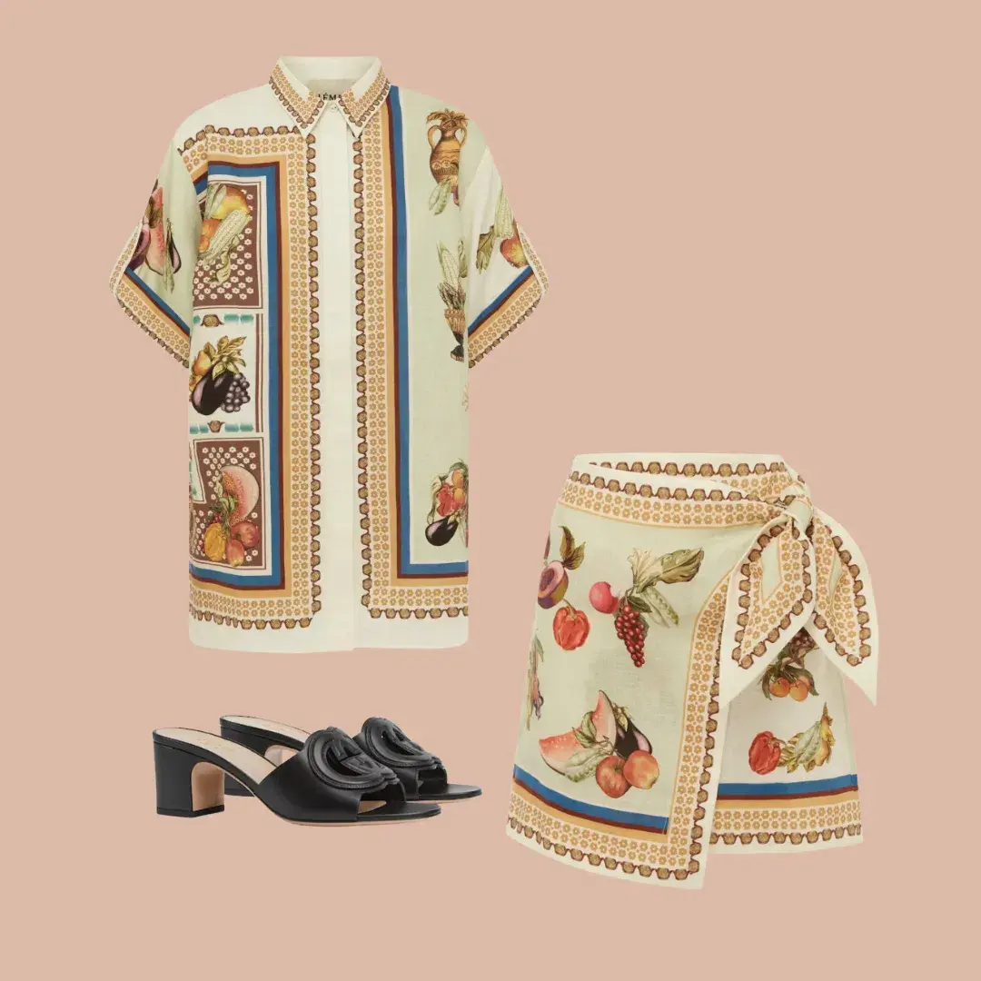 Alemais Mercado Shirt and Skirt Set Multi Size 16 for rent on The Volte - main image