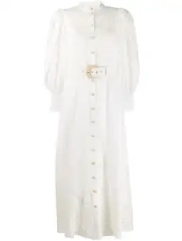 Zimmermann Peggy Belted Broderie Midi Dress White Size AU 12 for rent on The Volte - image 2