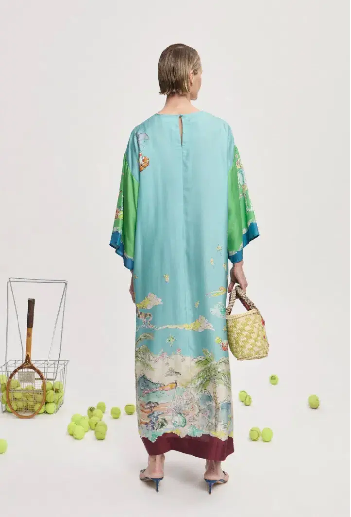 Alemais Daria Silk Midi Dress Multi Size 16 for rent on The Volte - main image