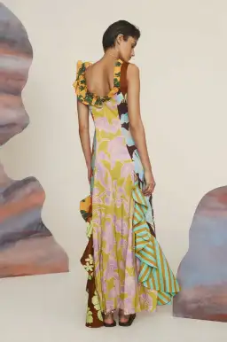 Alemais Poppy Spliced Midi Dress Multi Size 16 for rent on The Volte - image 4