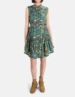 Zimmermann Edie Drop Waist Mini Dress Green Size AU 8 for rent on The Volte - image 1