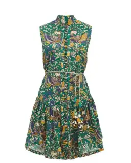 Zimmermann Edie Drop Waist Mini Dress Green Size AU 8 for rent on The Volte - image 4