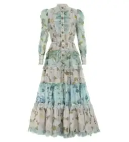 Zimmermann Rhythm Scalloped Silk Maxi Dress in Blue Size 1/ AU 10 for rent on The Volte - image 4