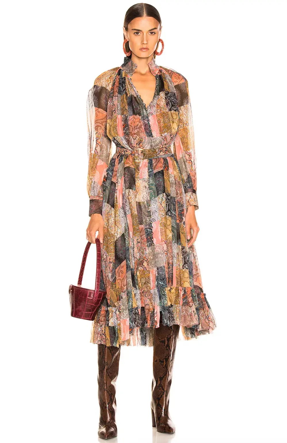 Zimmermann Ninety Six Smock Dress Multi Print Size 2 AU 12 for rent on The Volte - main image