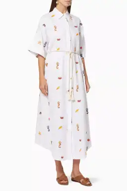 Alemais Under The Sea Shirtdress Ivory Size 8