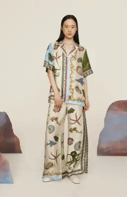 Alemais Bath House Silk Shirt and Pant Set Muliti Size 16 for rent on The Volte - image 1