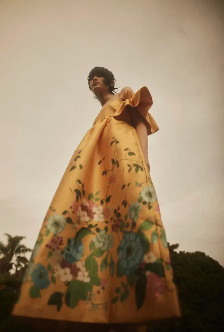 Alemais Dana Midi Dress Gold Size 12 for rent on The Volte - main image