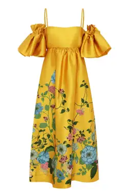 Alemais Dana Midi Dress Gold Size 12 for rent on The Volte - image 6