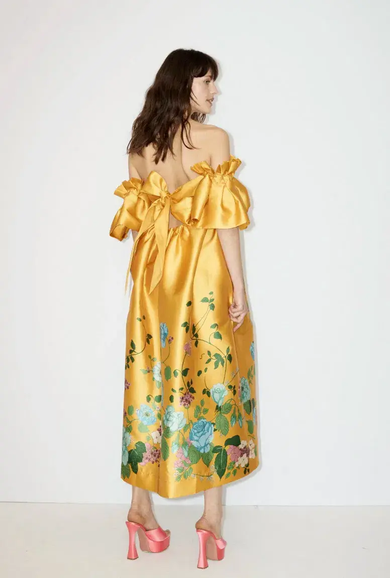 Alemais Dana Midi Dress Gold Size 12 for rent on The Volte - main image