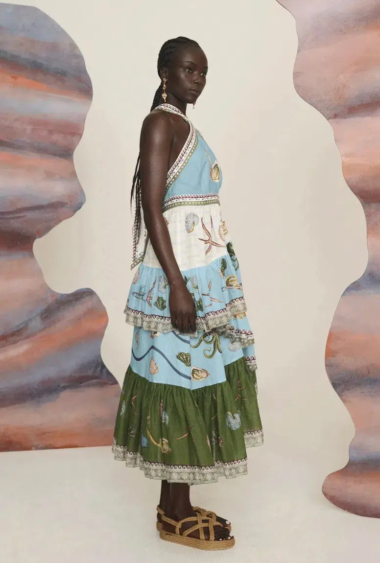 Alemais Bath House Midi Dress Multi Size 16 for rent on The Volte - main image