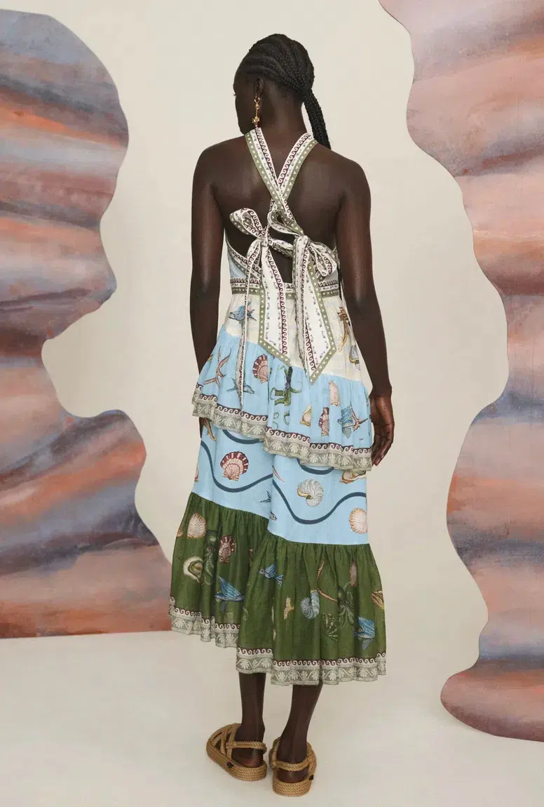 Alemais Bath House Midi Dress Multi Size 16 for rent on The Volte - main image