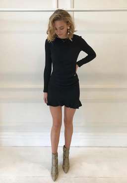 By Nicola Belle Frill Mini Dress Black Size 8 for rent on The Volte - image 1