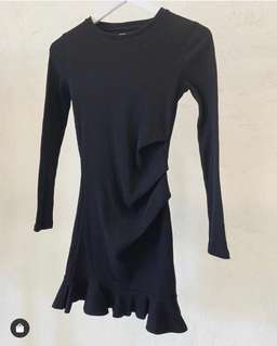 By Nicola Belle Frill Mini Dress Black Size 8 for rent on The Volte - image 3