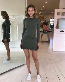 By Nicola Belle Frill Mini Dress Black Size 8 for rent on The Volte - image 6