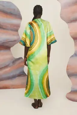 Alemais Iris Midi Dress Green/Multi Size 16 for rent on The Volte - image 4