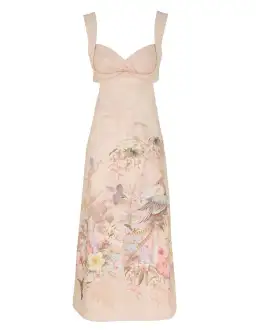Zimmermann Illuminate Midi Dress Cream Size 0/Au 8 for rent on The Volte - image 1