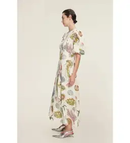 Alemais Sea Midi Dress Cream Print Size AU 16 for rent on The Volte - image 2