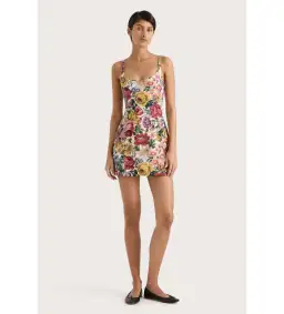 Faithfull the Brand Sanne Mini Dress Colette Floral Multi Size AU 8 for rent on The Volte - image 1