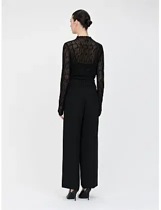 Veronika Maine Sheer Wave Funnel Neck Knit Black Size for rent on The Volte - main image