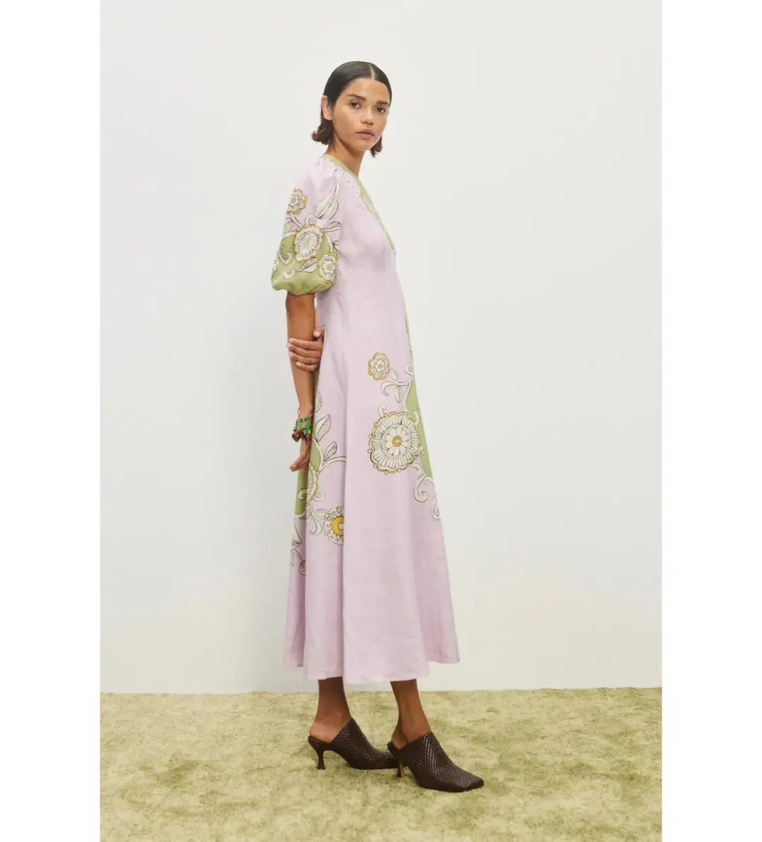 Alemais Sora Midi Dress Multi Floral Size AU 10 for rent on The Volte - main image