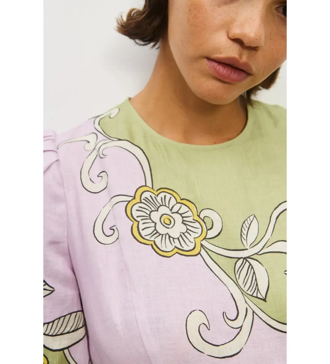 Alemais Sora Midi Dress Multi Floral Size AU 10 for rent on The Volte - main image