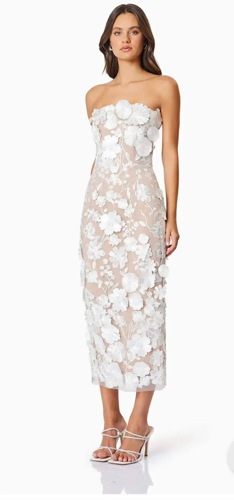 Elliatt Helena Dress Midi White Size AU 12 for rent on The Volte - main image