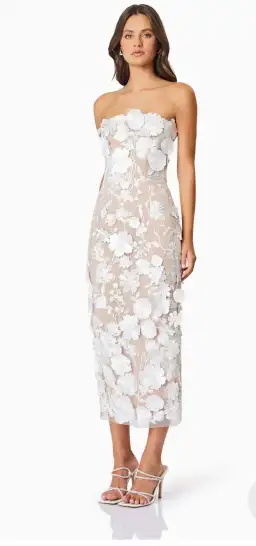 Elliatt Helena Dress Midi White Size AU 12 for rent on The Volte - image 1