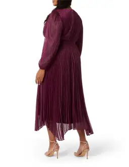 Forever New Curve Sahara Wrap Plisse Midi Dress Fuchsia Pink Size AU 20 for rent on The Volte - image 2