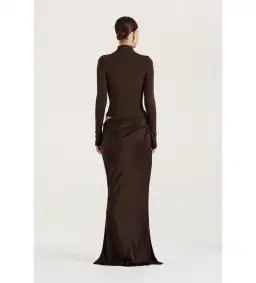 Henne Soraia Long Sleeve Maxi Dress Chocolate Size S AU 8 for rent on The Volte - image 4