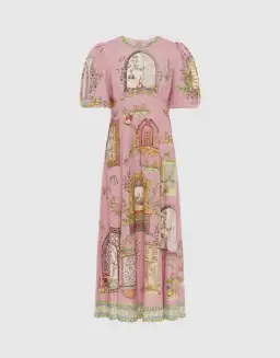 Alemais Monte Midi Dress Pink Print Size AU 12 for rent on The Volte - image 6