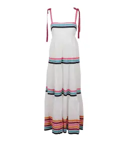 Zimmermann Lulu Ribbon Tiered Maxi Dress in Multi White Size 0/ AU 8 for rent on The Volte - image 4