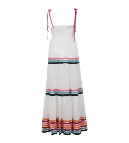 Zimmermann Lulu Ribbon Tiered Maxi Dress in Multi White Size 0/ AU 8 for rent on The Volte - image 5