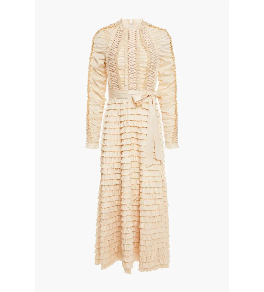 Zimmermann Espionage Ruffled Midi Dress in Cream Size 3/ AU 14 for rent on The Volte - main image