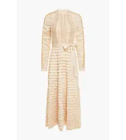 Zimmermann Espionage Ruffled Midi Dress in Cream Size 3/ AU 14 for rent on The Volte - image 3