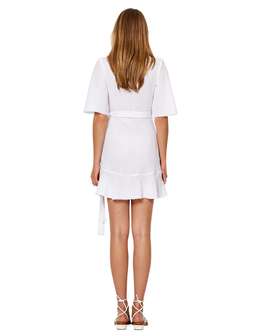 Bec and Bridge Emilie wrap dress in white size 12 for rent on The Volte - image 2