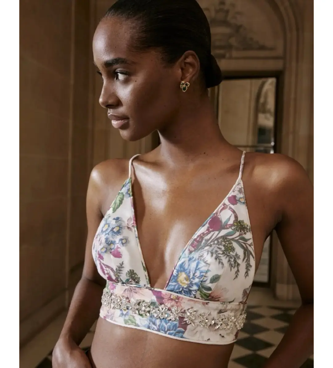 Zimmermann Matchmaker Draped Midi Skirt and Crop Set in Multi Size AU 8 for rent on The Volte - main image